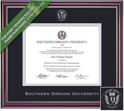 Framing Success 8.5 x 11 Jefferson Silver Embossed School Seal Bachelors, Masters Diploma Frame