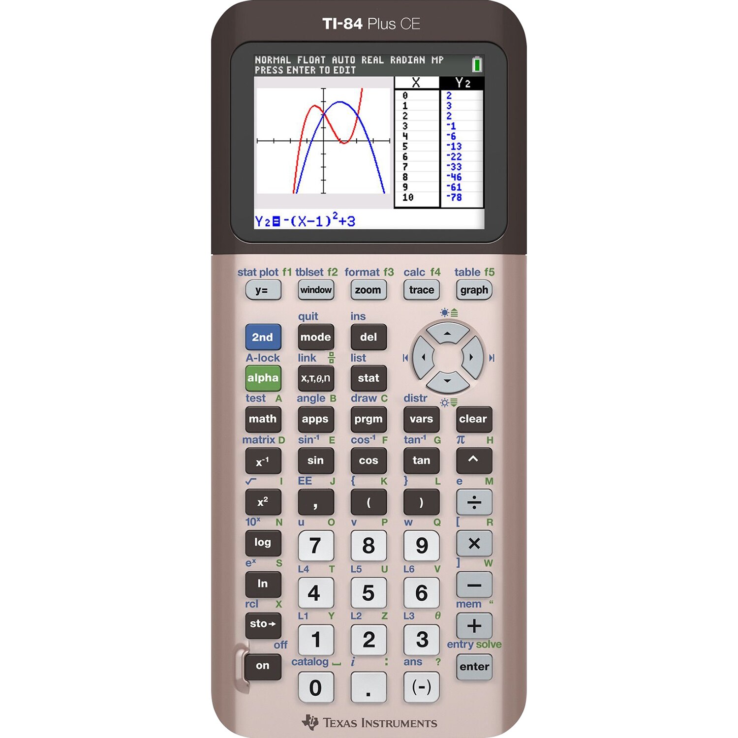 Texas Instruments TI-84 Plus CE Graphing Calculator (Rose Gold)