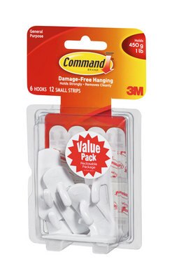 3M Command Small Utility Hooks 6pk