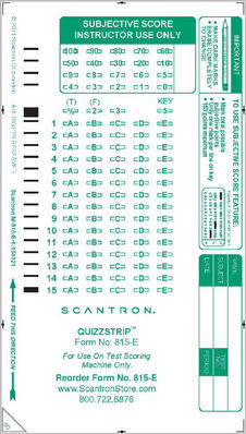 Scantron Form 815   E