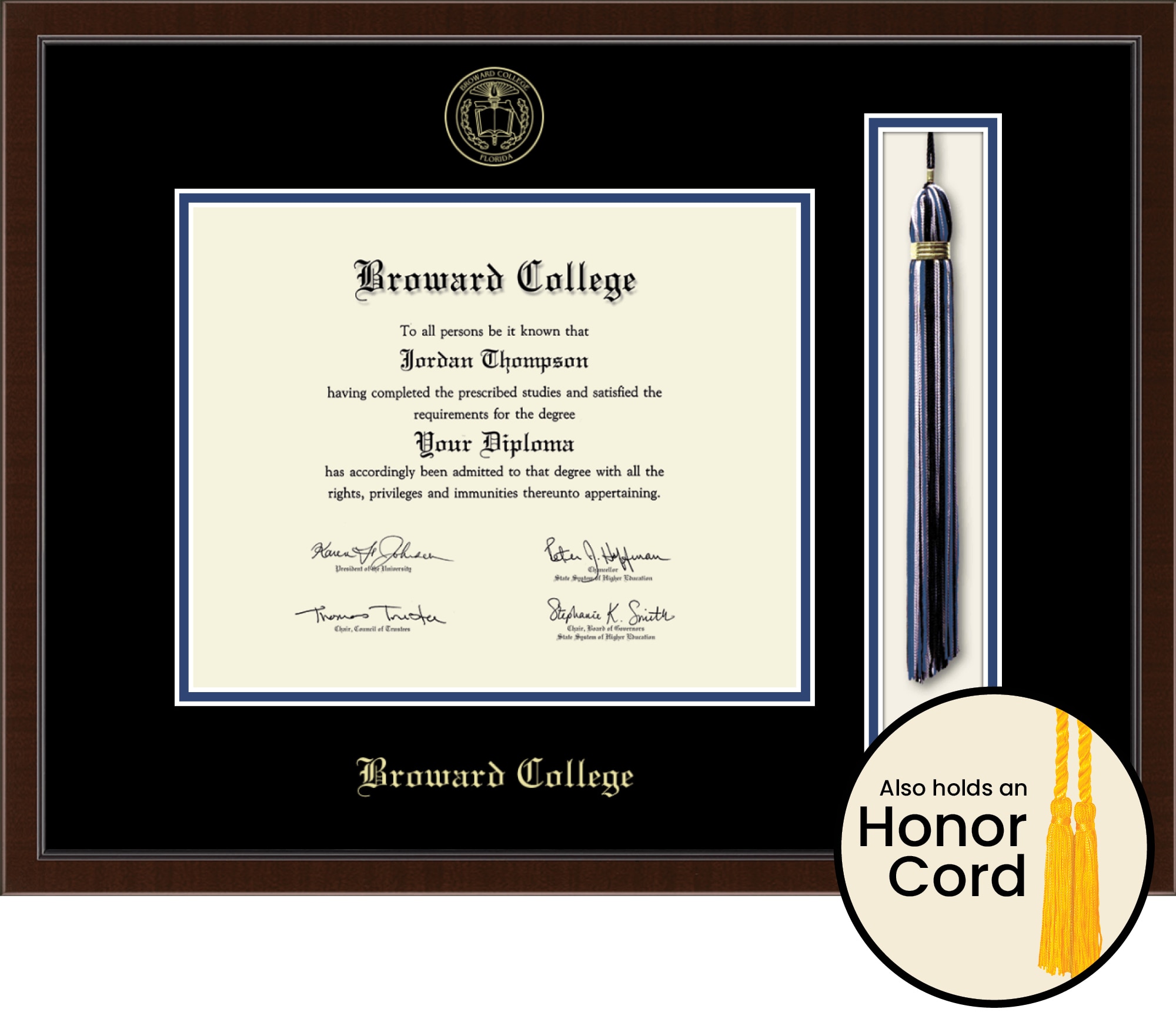 Church Hill Classics 8x10, Tassel, Walnut, Associates,  Diploma Frame