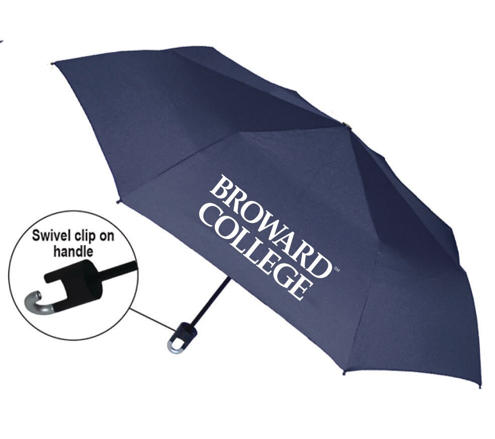 "Storm Clip" Mini Folding Emblematic Solid Umbrella 42" Coverage