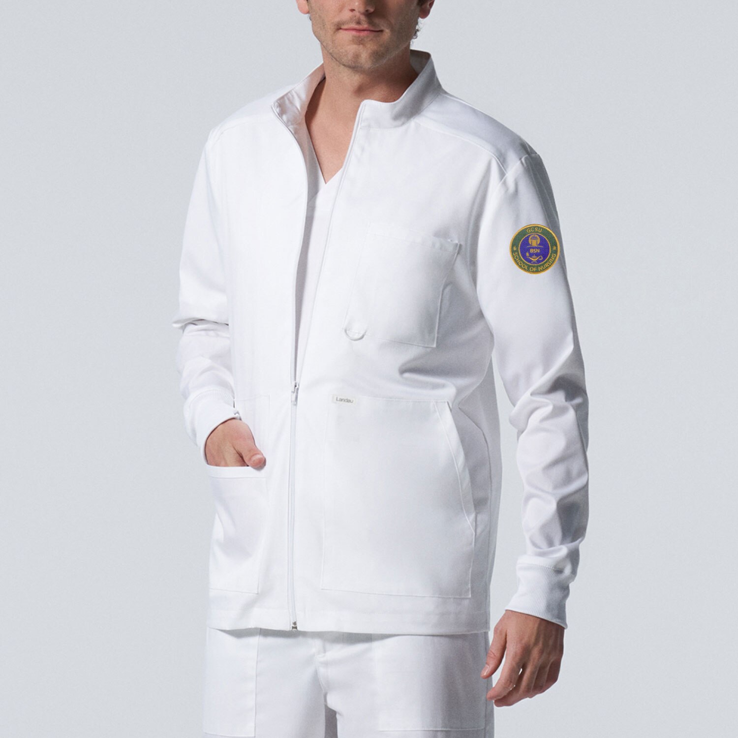 Proflex Mens Zip Front Scrub Jacket (LJ702 Logoed)