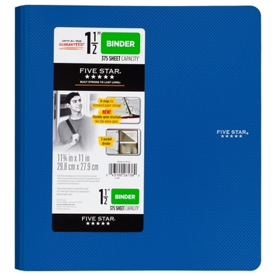 Five Star 1 1/2" Plastic Binder