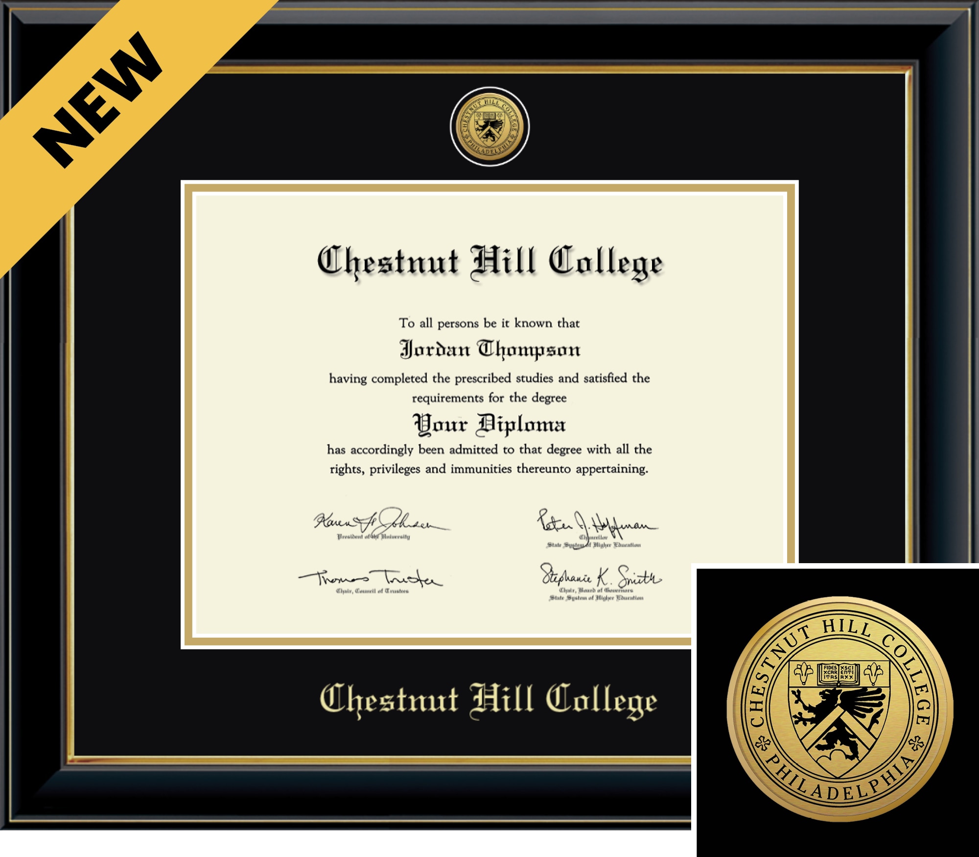 Church Hill Classics Onyx 9x12 Black Diploma Frame