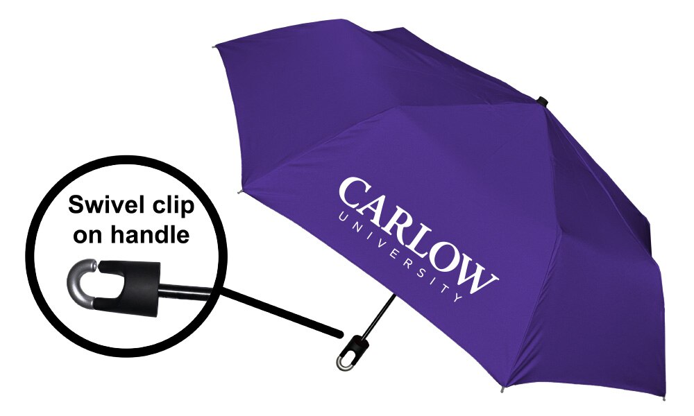 Storm Clip Mini Folding Emblematic Solid Umbrella 42" Coverage