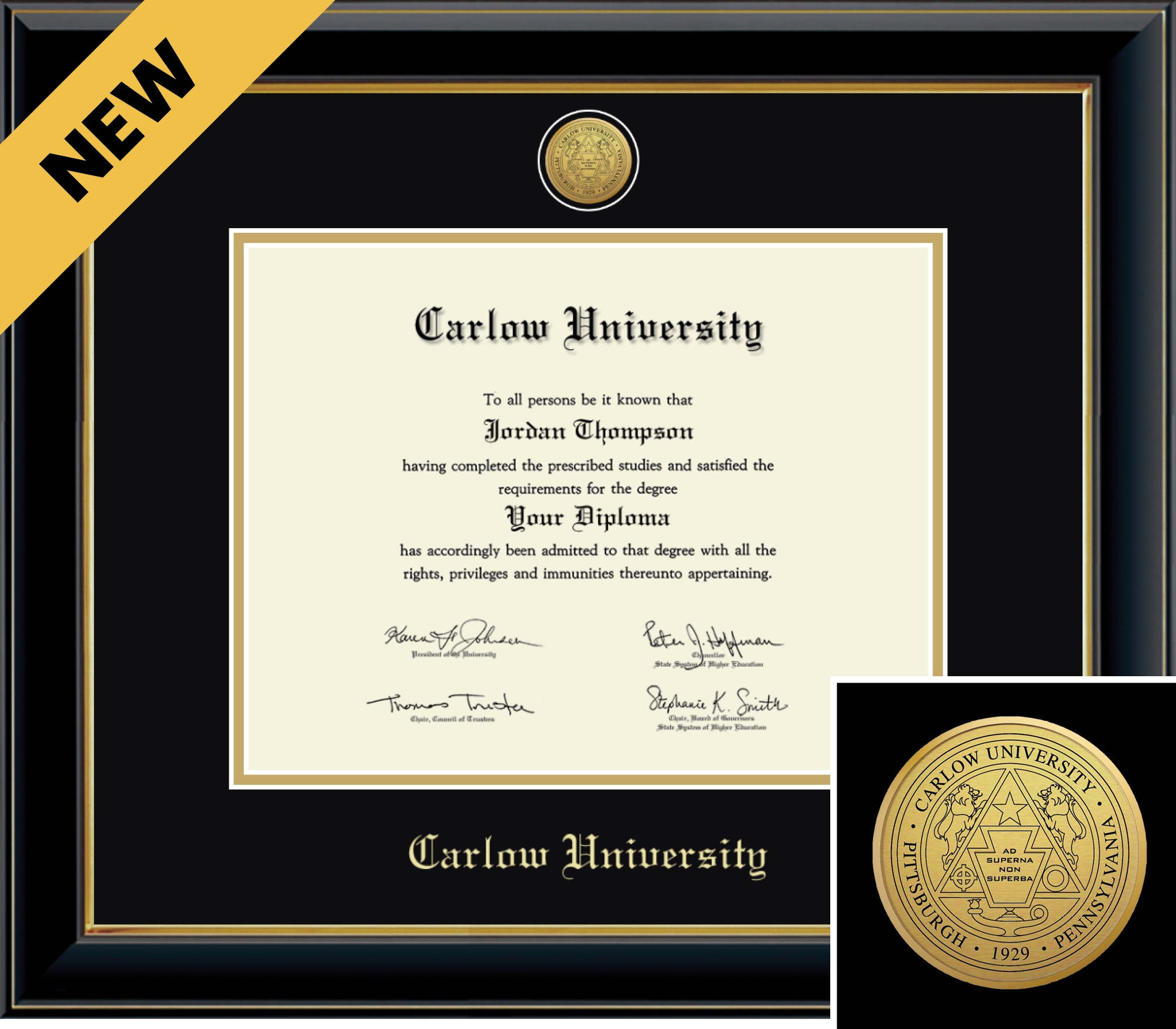 Church Hill Classics Onyx 8.5x11 Black Diploma Frame