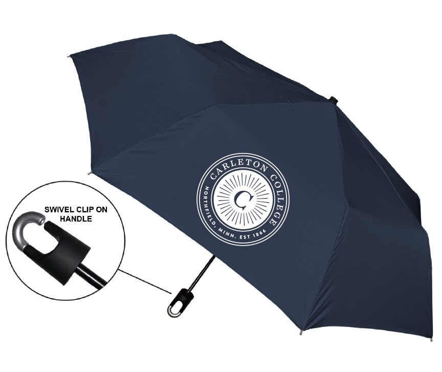 "Storm Clip" Mini Folding Emblematic Solid Umbrella 42" Coverage