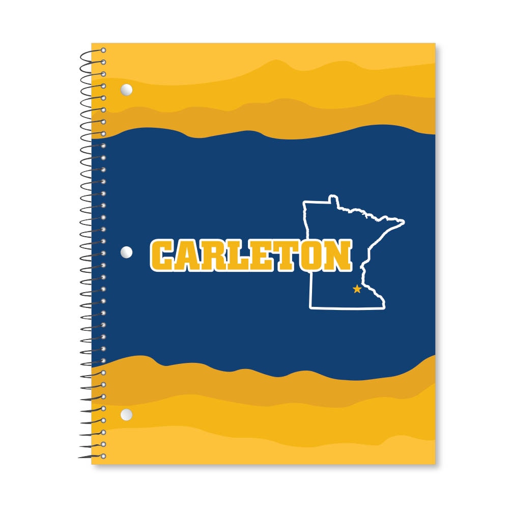 Digi State Outline 3 Subject 11"x9" College Ruled Spiral Notebook