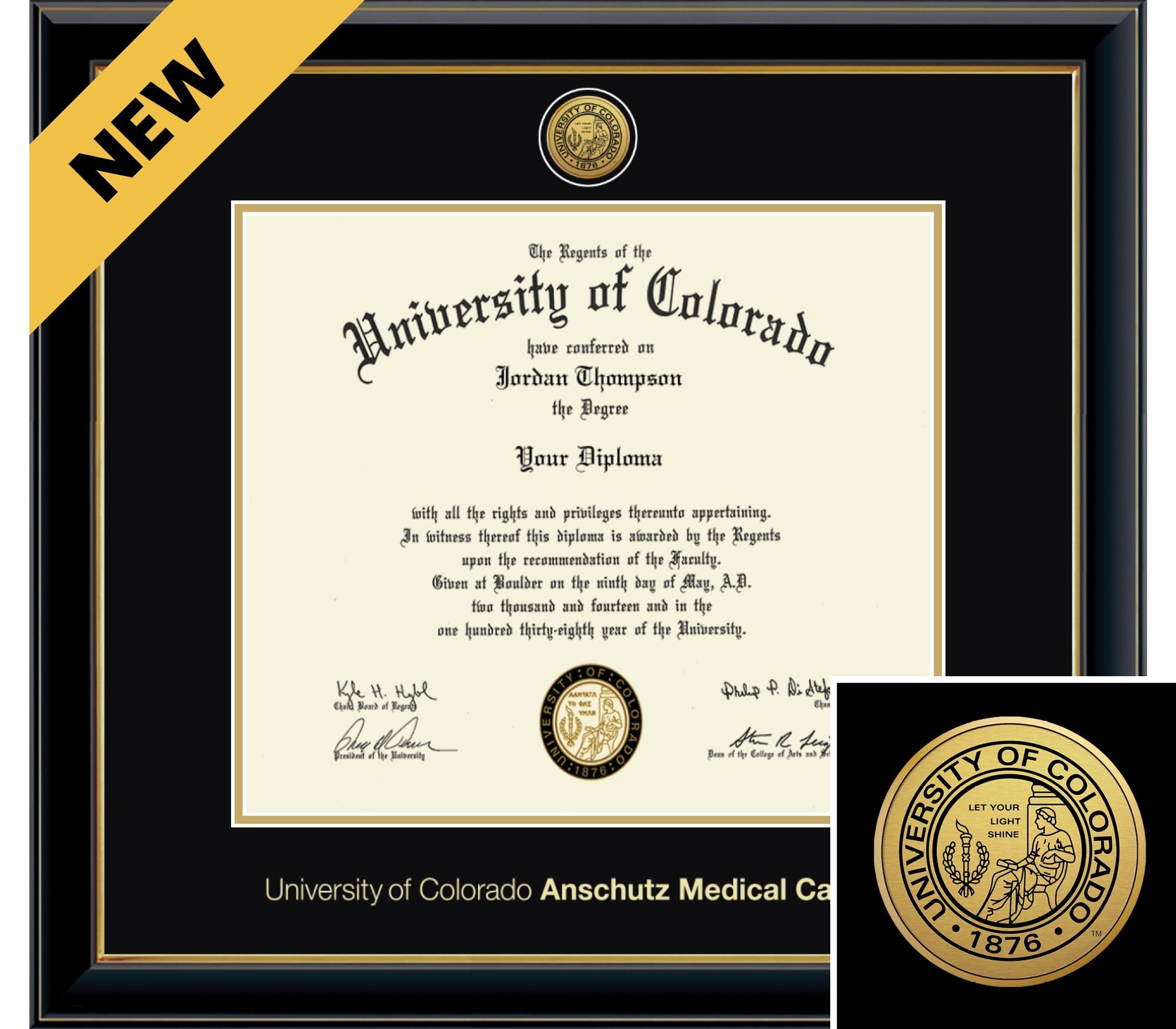 Church Hill Classics Onyx 14x16 Black Diploma Frame