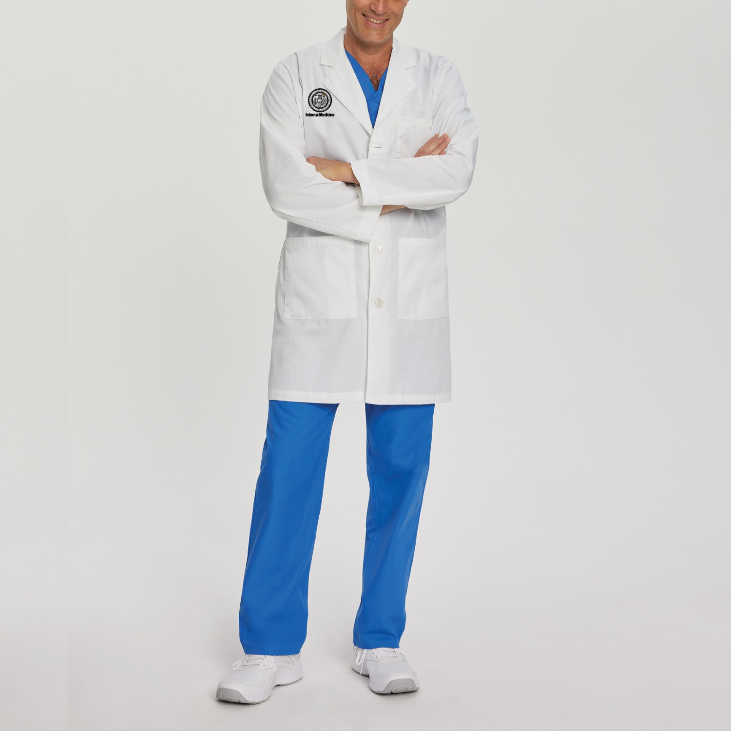 Landau Men's 5-Pocket Mid-Length Lab Coat - (3124)