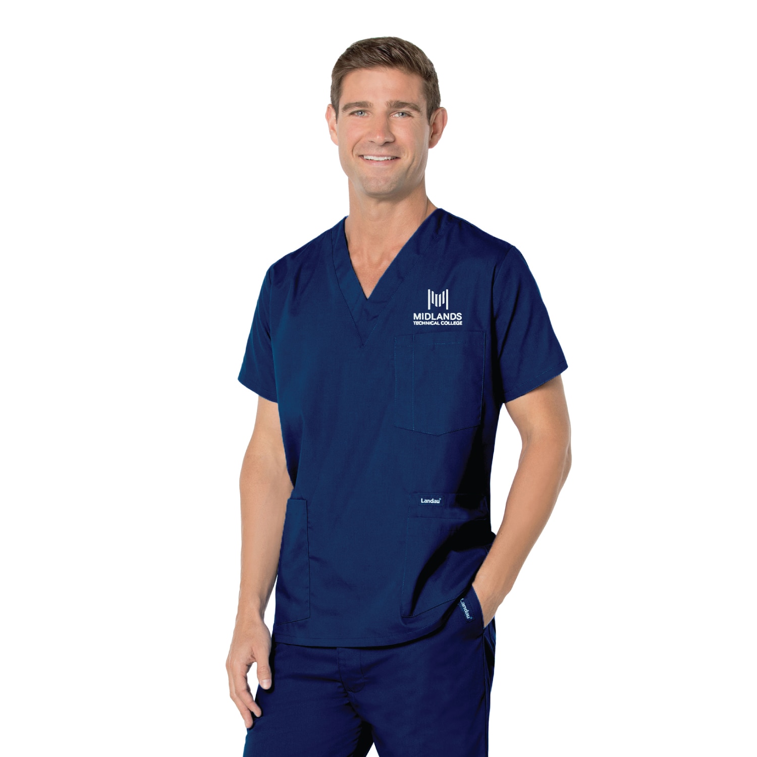 Midlands Men's Landau 5-Pocket Scrub Top