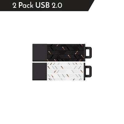 Centon MP VarietyPack USB 2.0 Datastick Pro2 (Metallic Dash Gold White  Gold Black) 16GB 2Pack