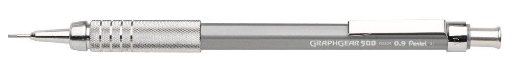 Pentel GraphGear 500 Drafting Pencil, .9mm, Silver
