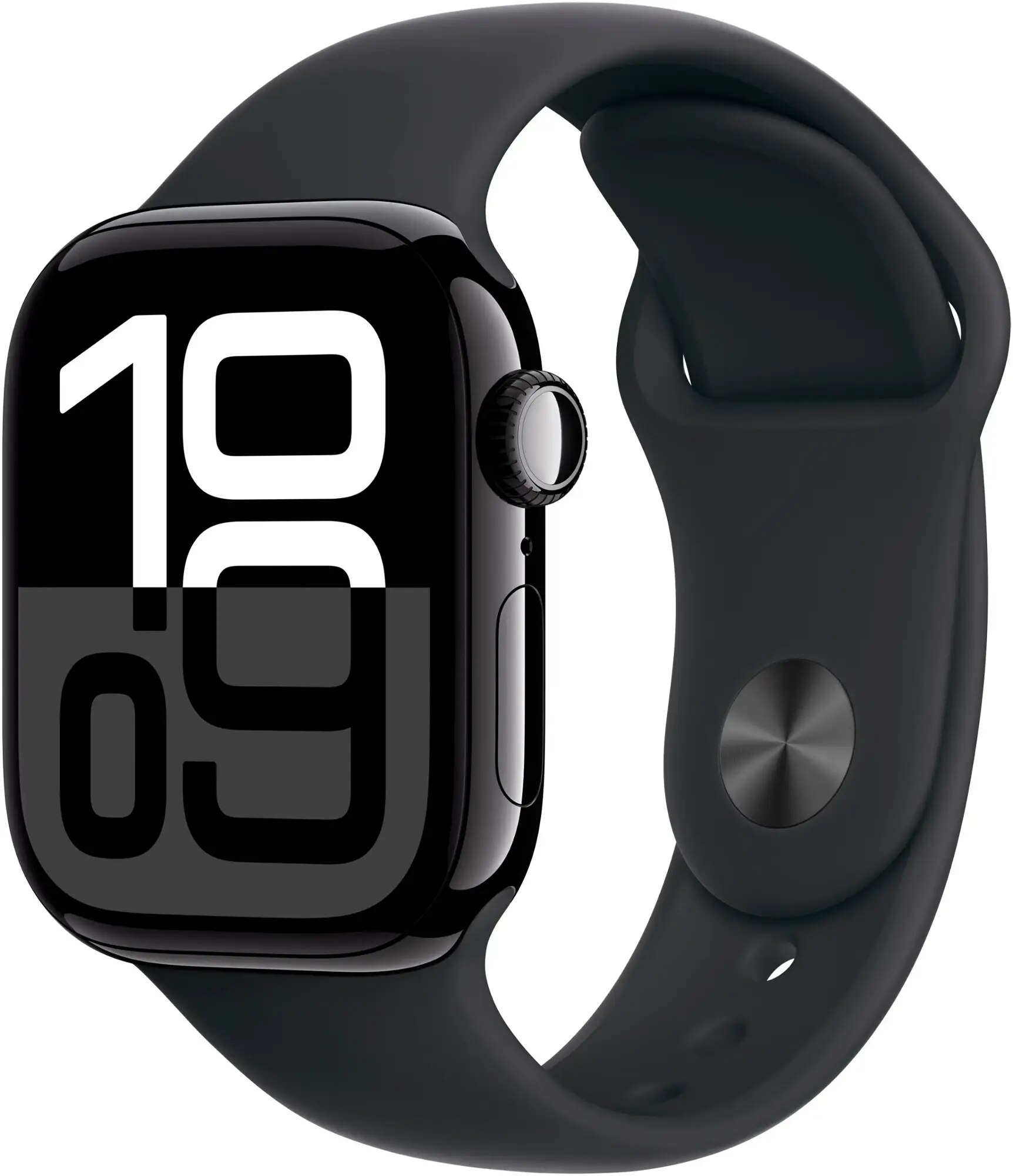 Apple Watch Series 10 GPS 42mm Jet Black Aluminum Case with Black Sport Band - S/M