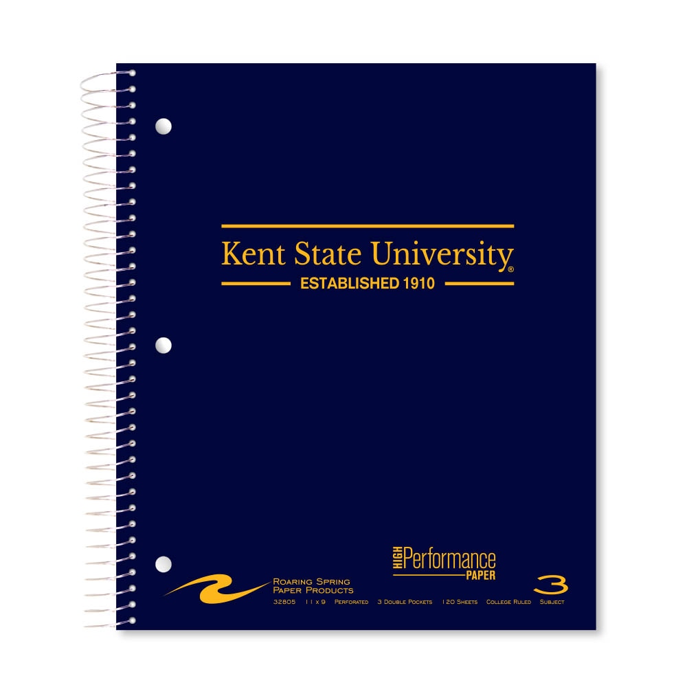 Roaring Premium 3 Subject Notebook, 8.5x11 College Ruled 20lb Paper, Pressboard Foil Cover