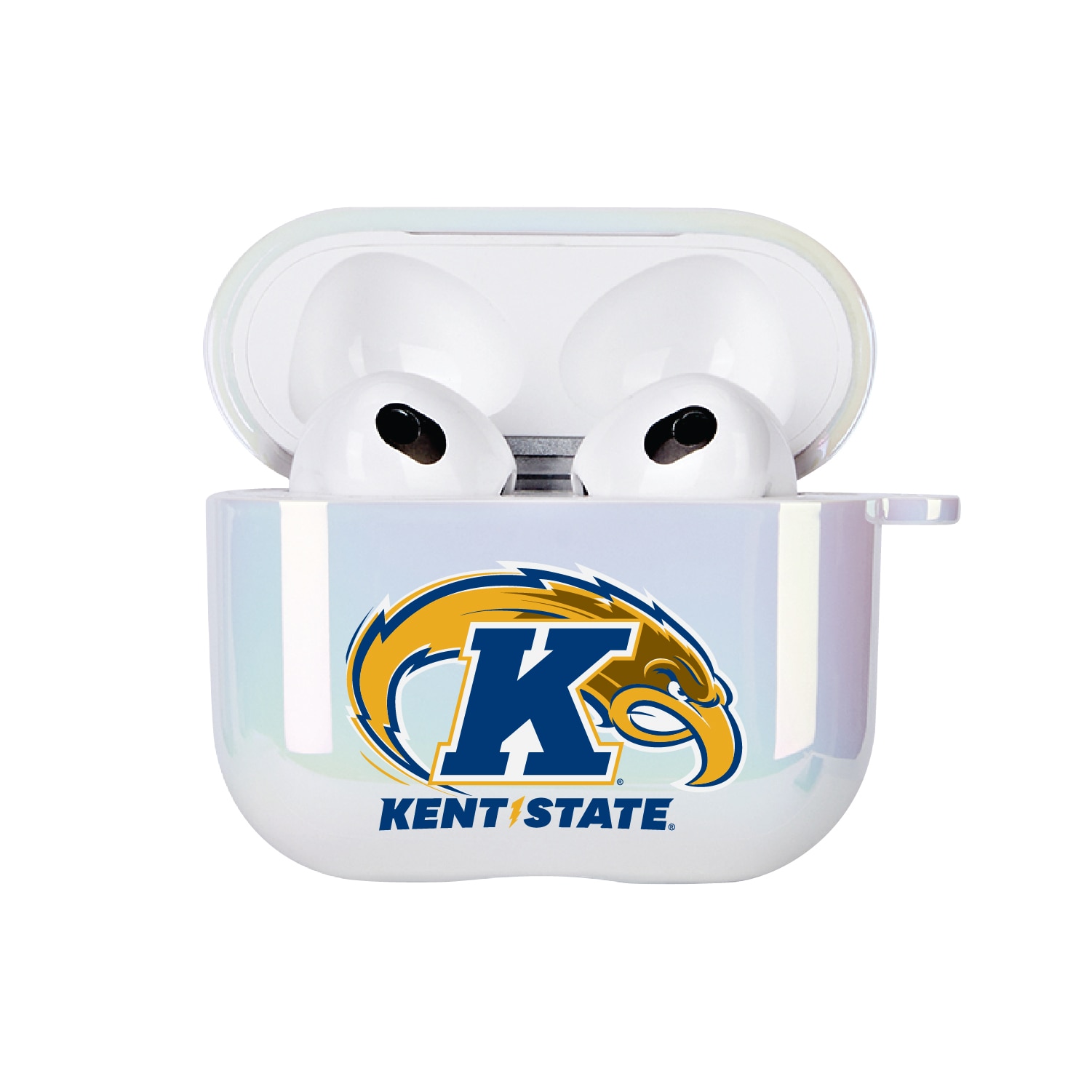 Kent State University - Airpod 3rd Gen Case (TPU), Iridescent White, Classic V1