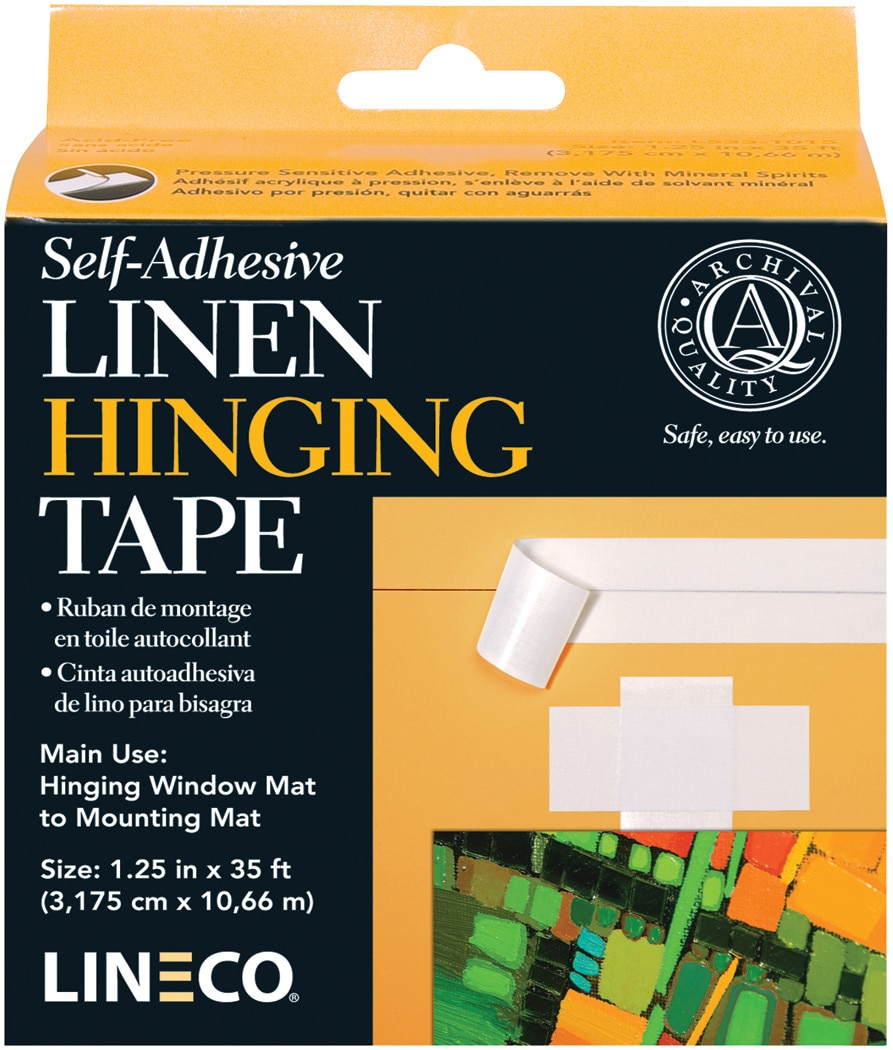 Lineco/University Products Self Adhesive Linen Hinging Tape, 1.25" x 35 ft., White