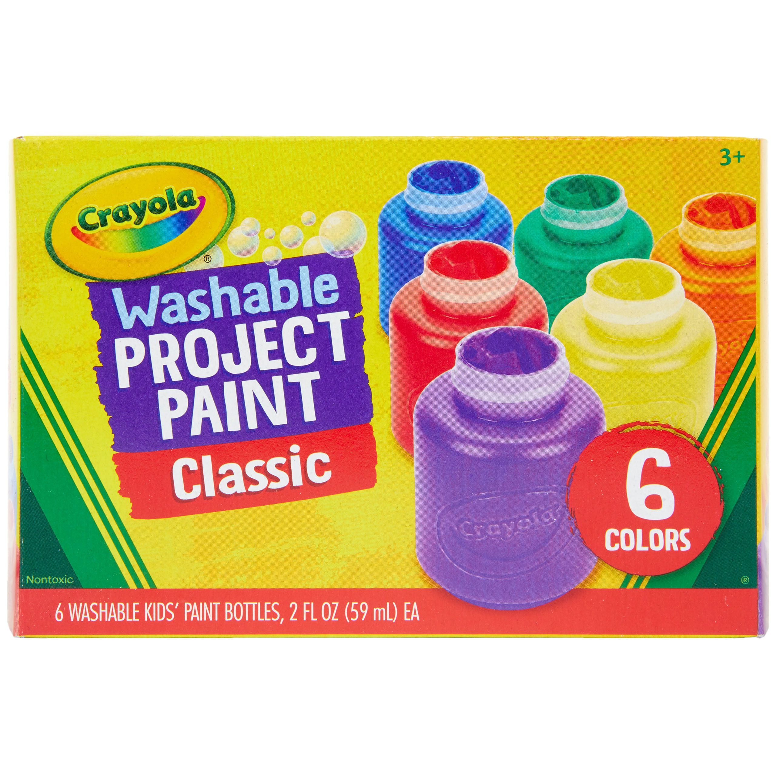 Crayola Washable Kids' Paint Set, 6-Colors