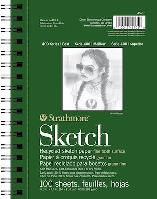 Strathmore Sketch Paper Pad, 400 Series, Recycled, 5 x 8 , 100