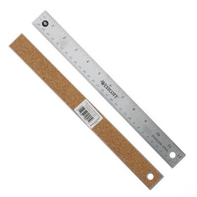 Ruler Stainless Flex/Cork 12"