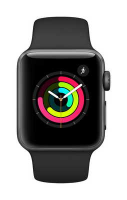 Apple Watch Series 3 GPS  38mm Space Gray Aluminum Case with Black Sport Band