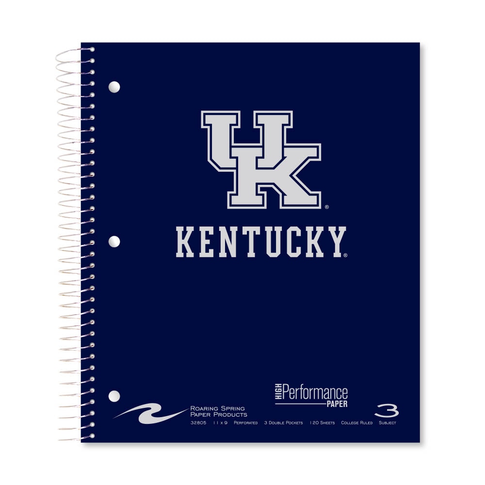 Roaring Premium 3 Subject Notebook, 8.5x11 College Ruled 20lb Paper, Pressboard Foil Cover