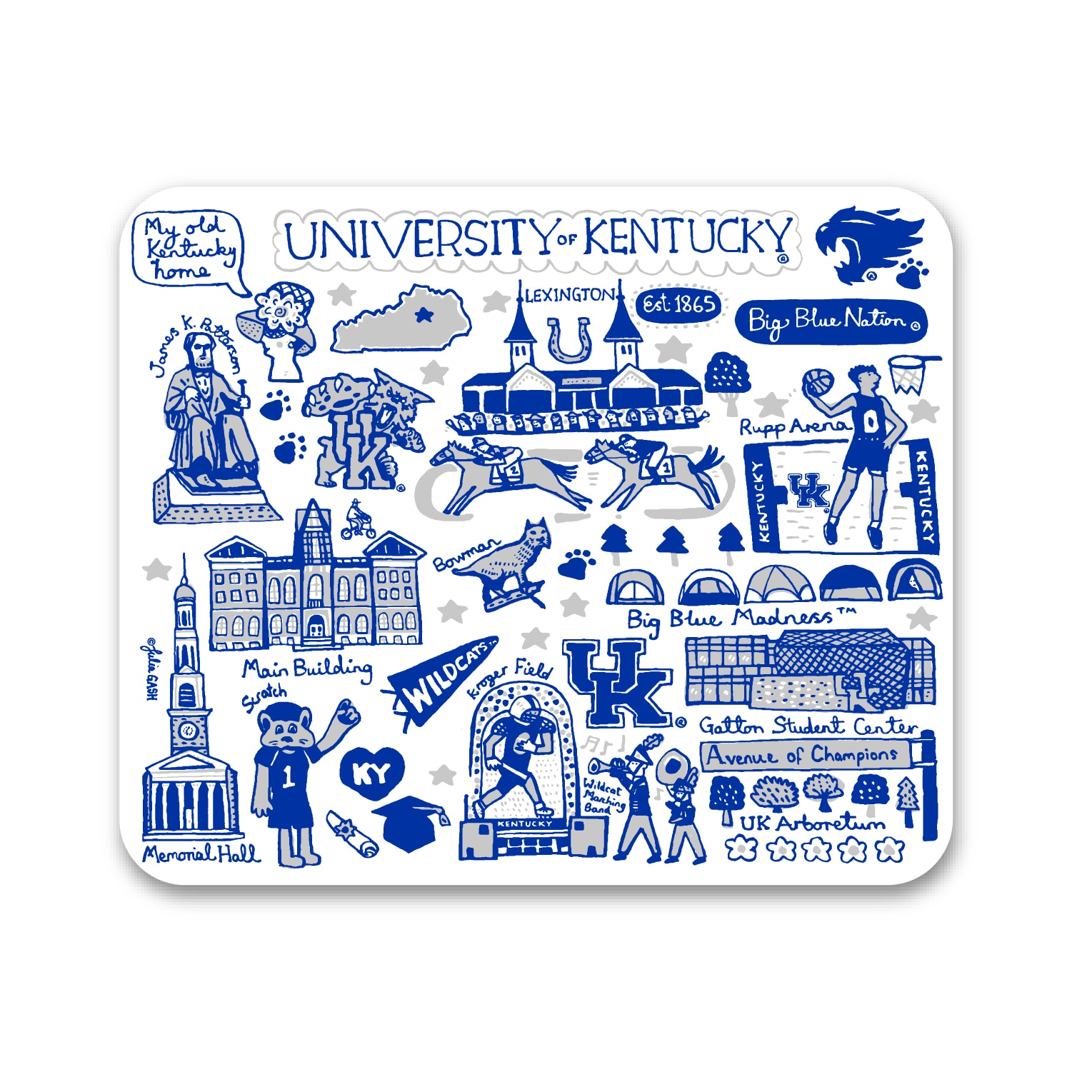 University of Kentucky, White Mousepad, Julia Gash Cityscape