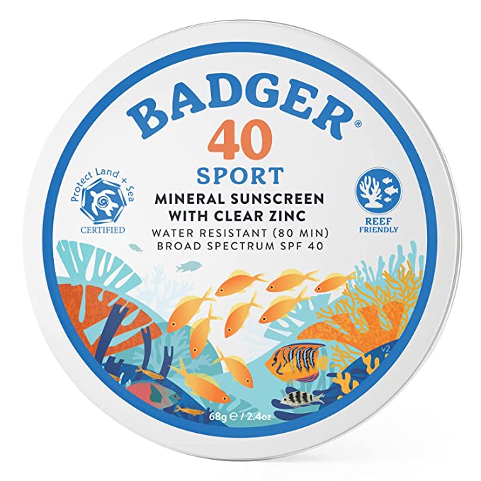 Badger Balm, SPF 40 Sport Mineral Sunscreen 2.4oz Tin