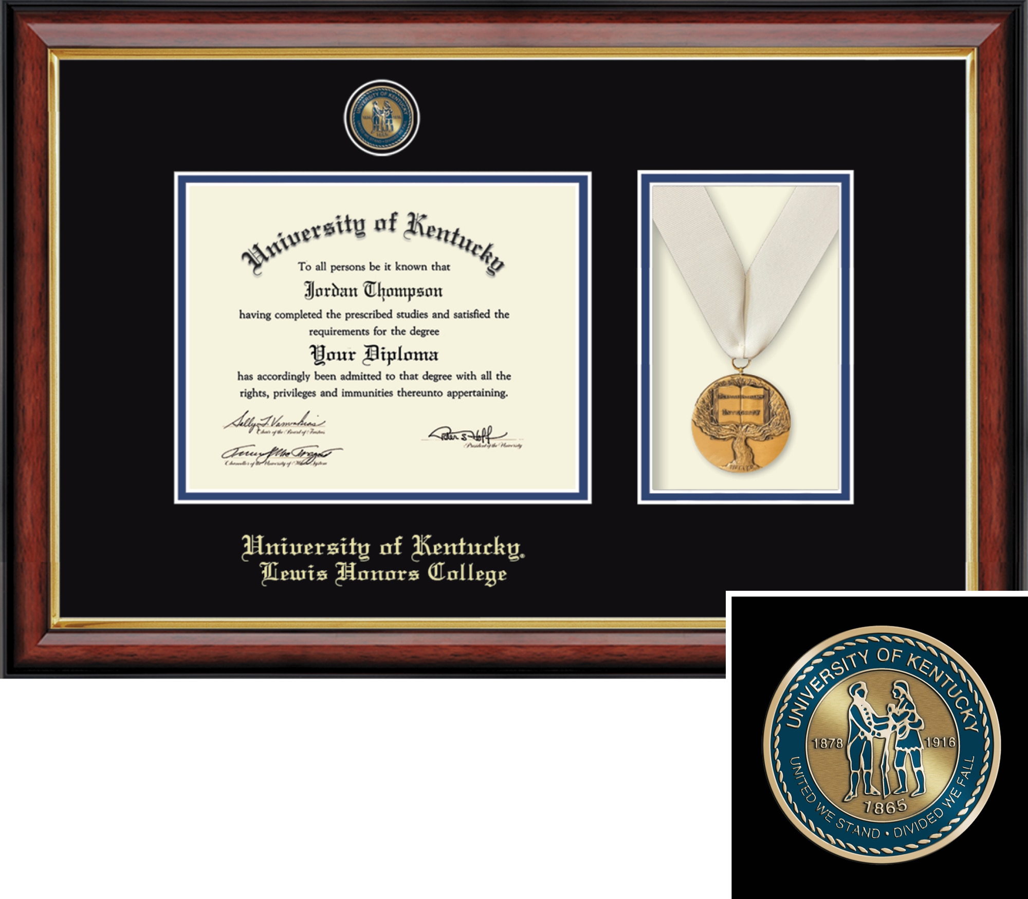 Church Hill Classics, Masterpiece, Cherry, Lewis Honors College, Diploma Frame