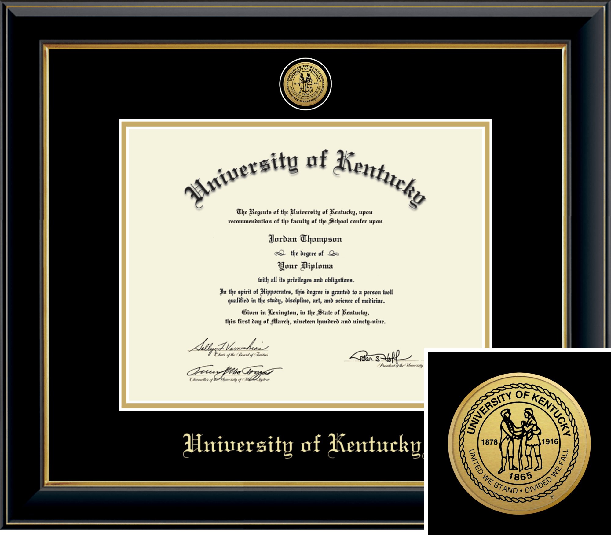 Church Hill Classics Engraved 8.5x11 Black Diploma Frame