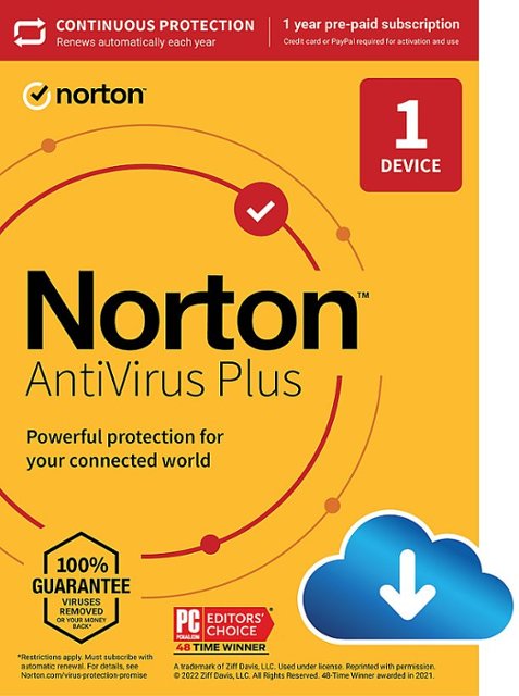 Symantec Norton AntiVirus Plus 1-Year Subscription for Mac or Windows