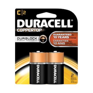 2 Pack Duracell 1.5V Alkaline C Batteries
