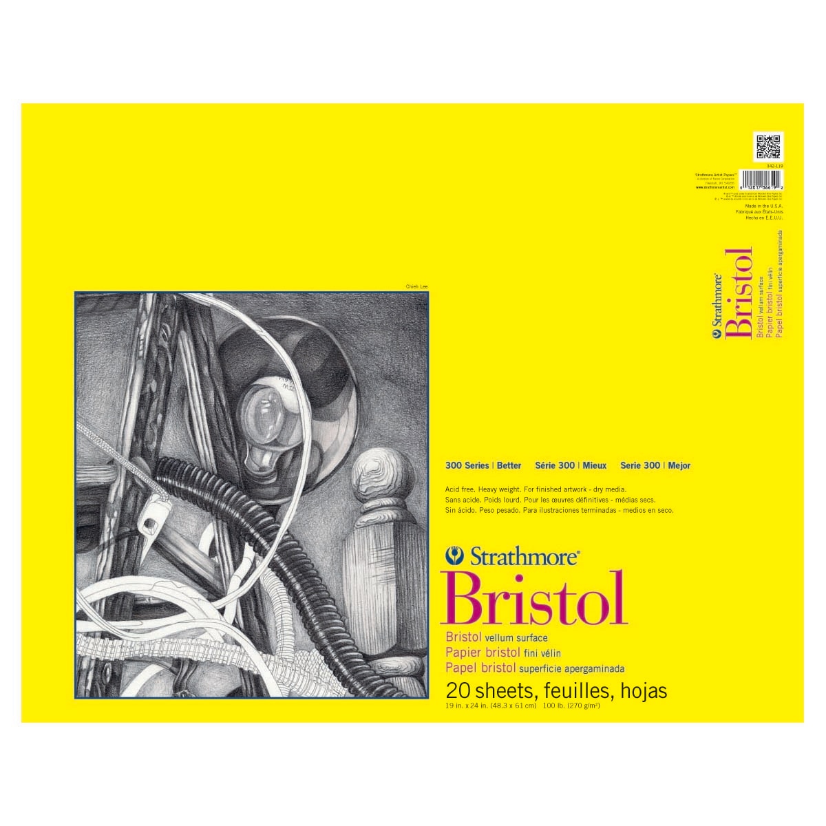 Strathmore 300 Series Bristol Pad - 19" x 24" Vellum 20 Sheets