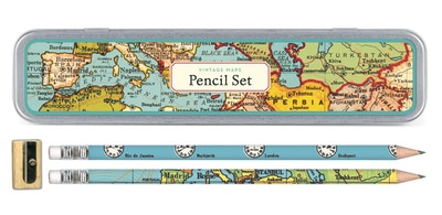 Vintage Maps Pencil Set