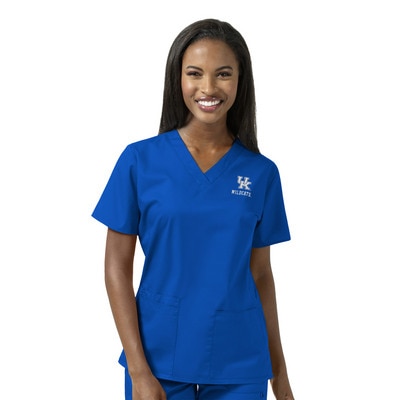 Kentucky Custom Decorated WonderWink WWK Women's V-Neck Scrub Top, 101