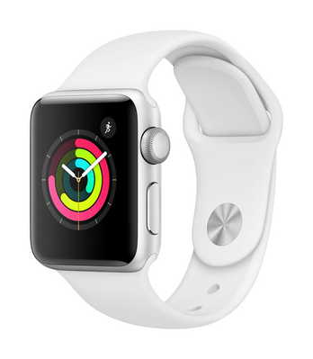 Apple Watch Series 3 GPS  38mm Silver Aluminum Case with White Sport Band