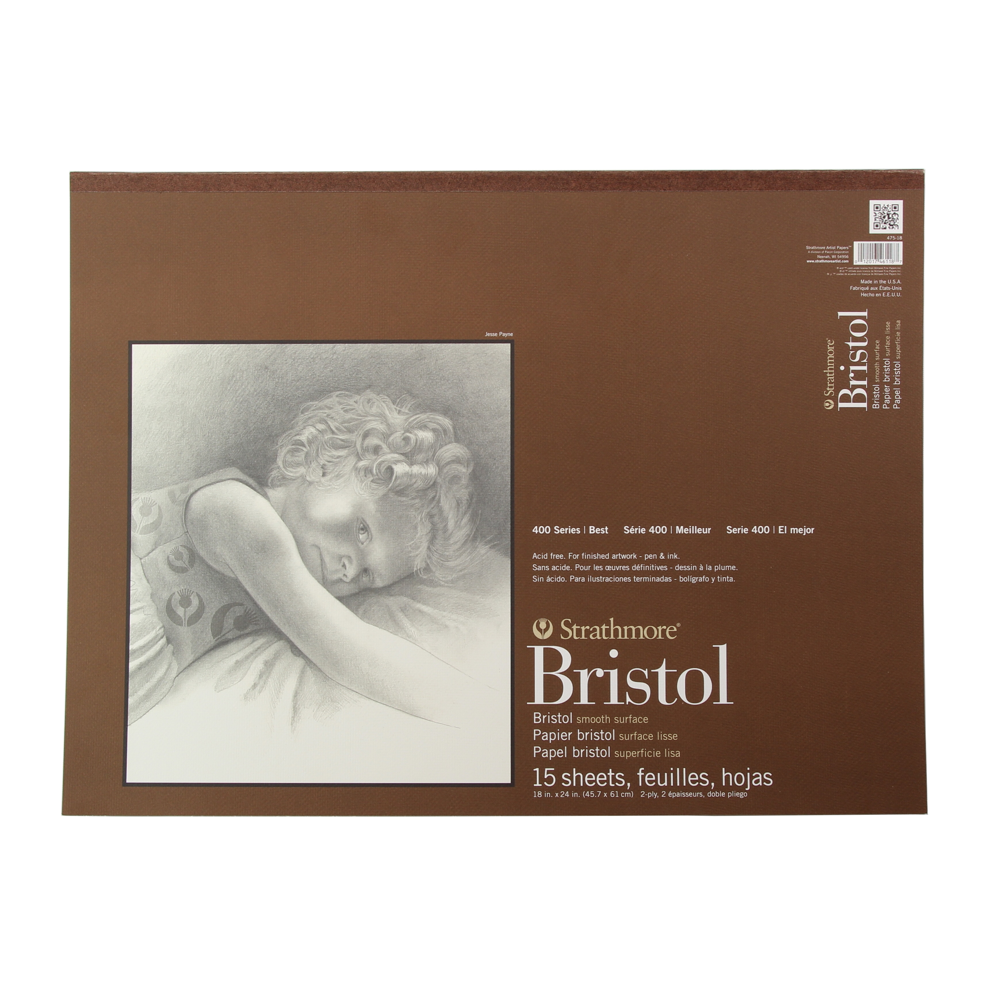 Strathmore Bristol Paper Pad, 400 Series, Smooth, 18" x 24"