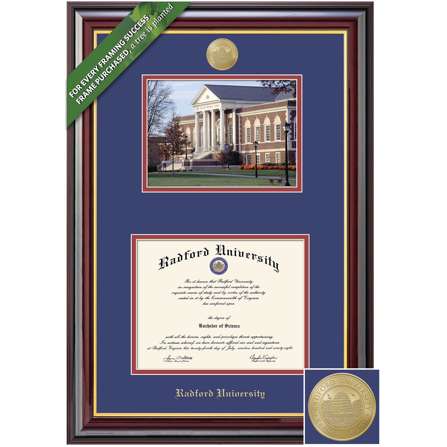 Framing Success 11 x 16 Windsor Gold Medallion Bachelors, Masters Diploma/Photo Frame