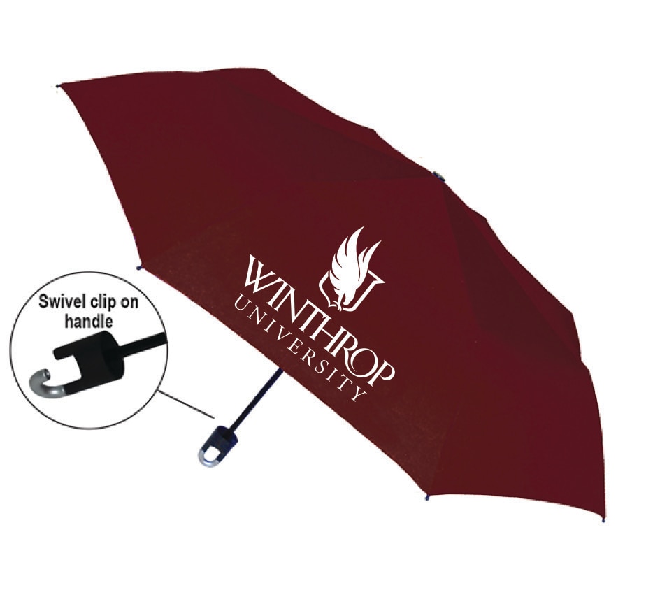 "Storm Clip" Mini Folding Emblematic Solid Umbrella 42" Coverage