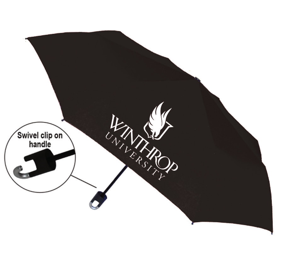 "Storm Clip" Mini Folding Emblematic Solid Umbrella 42" Coverage