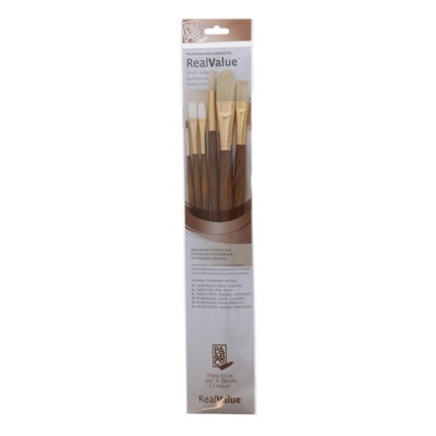 Princeton Brush Value 6 Natural & Synthetic Hair Set, Rnd 2, 6, Flt 4, Brt 8, Filbert 4, 12 (LH)