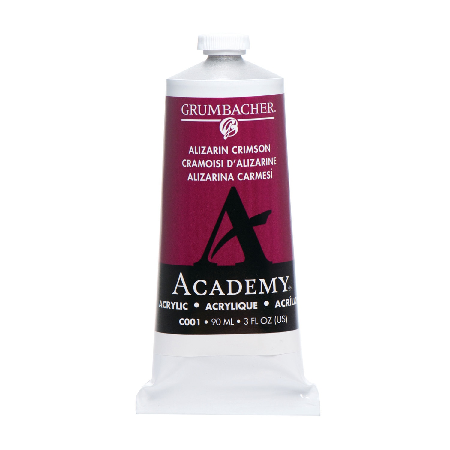 Grumbacher Academy Acrylic, 90ml Tube, Alizarin Crimson