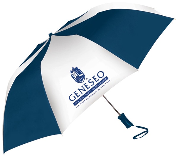 SUNY Geneseo University "The Sport" 2-Tone Emblematic Umbrella Automatic Folding 48" Coverage