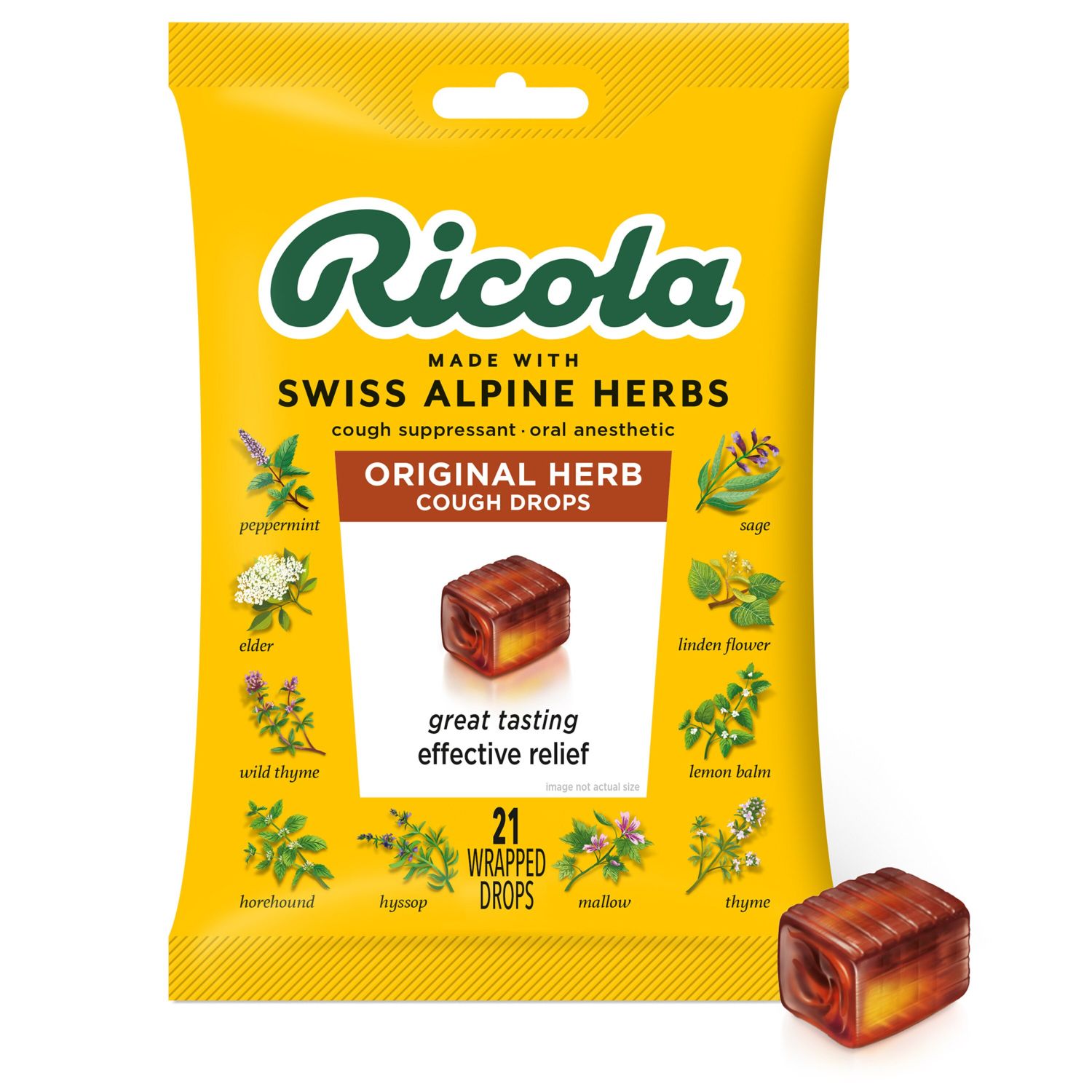 Ricola - Cough Drops Original Natural Herb - 21CT