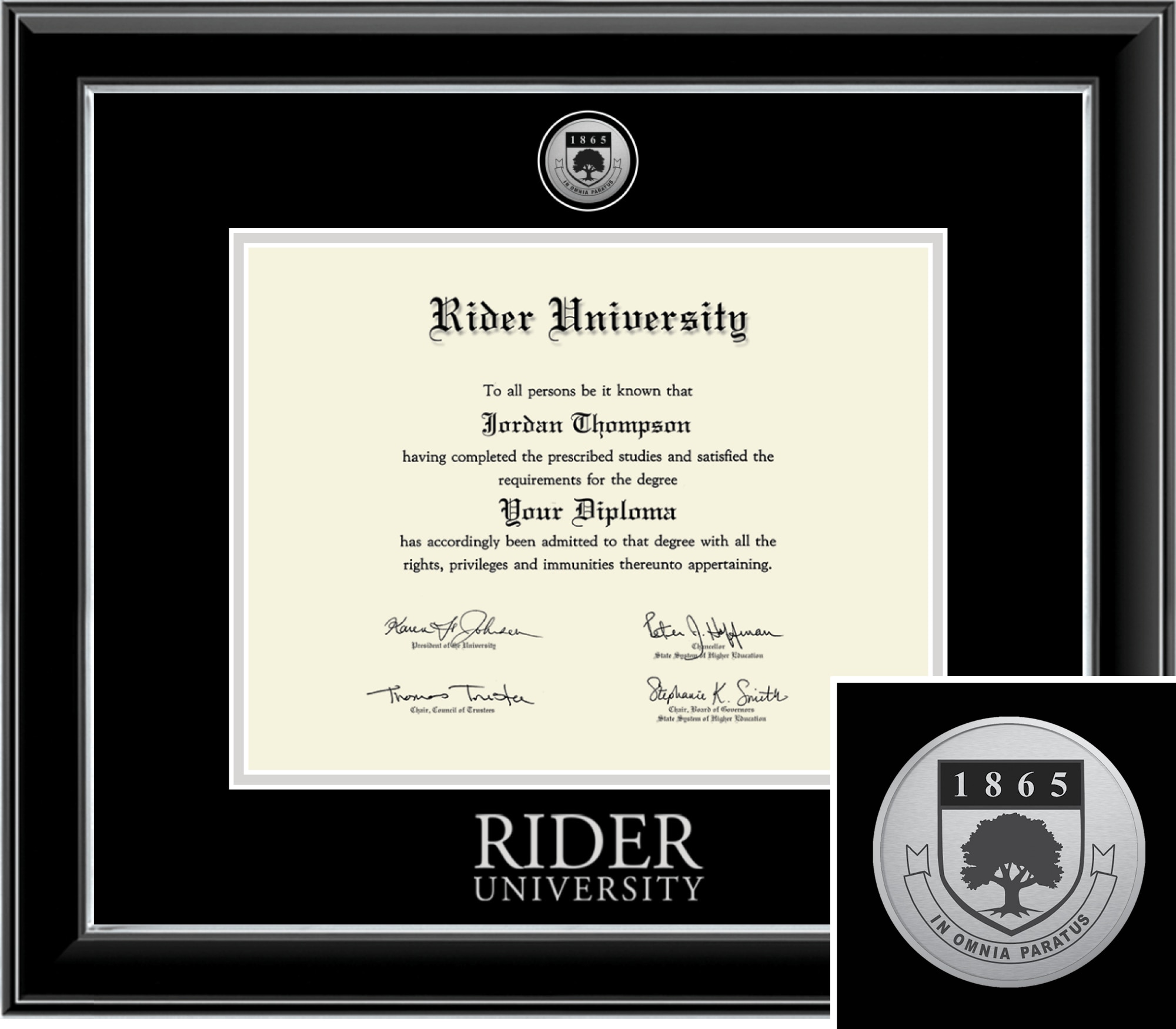 Church Hill Classics Onyx 8.5x11 Black Diploma Frame