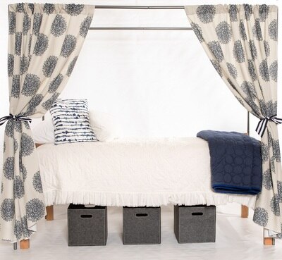 Grey Campus Canopies with Three Boho Blue Medallion Panels