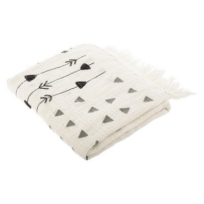 Safavieh Penton Throw Blanket 50" x 60" GREY/WHITE