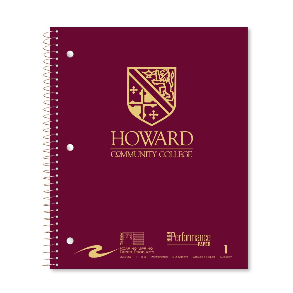Roaring Premium 1 Subject Notebook, 8.5x11 College Ruled 20lb Paper, Pressboard Foil Cover
