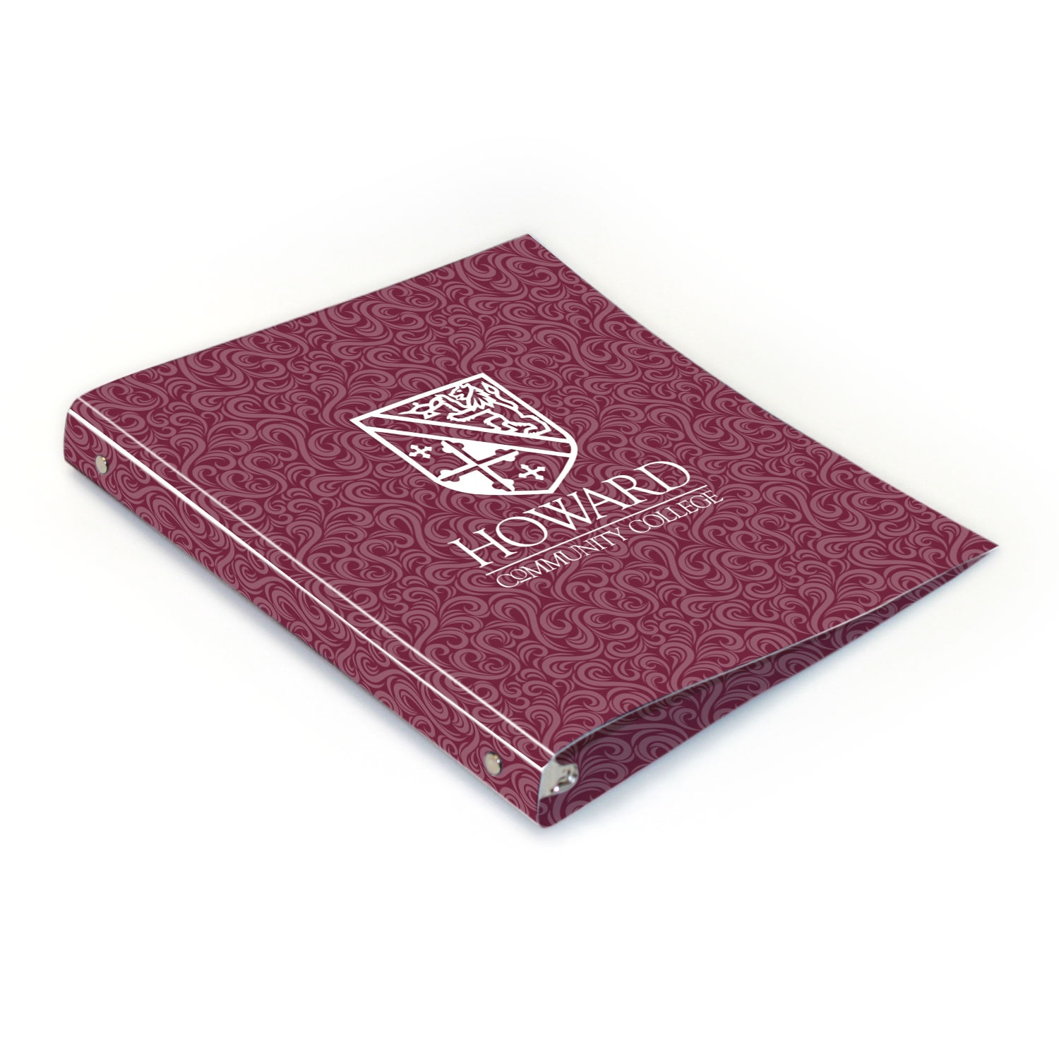 Howard Community College Full Color 2 sided Imprinted Flexible 1" Logo 2 Binder 10.5" x 11.5"